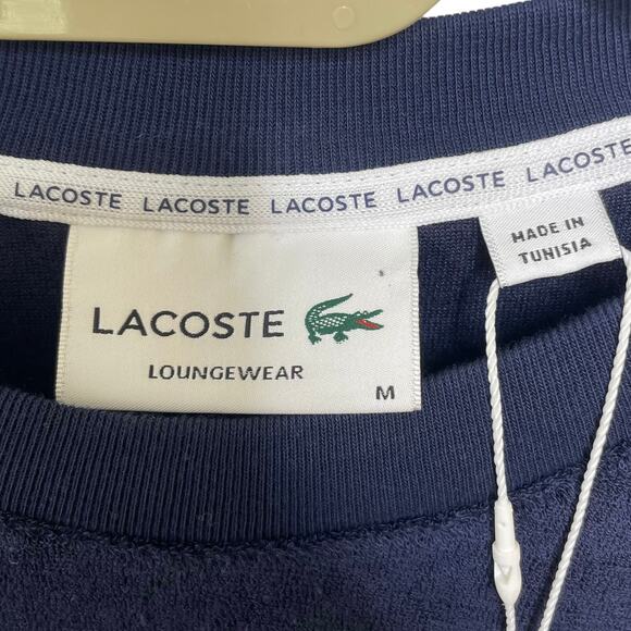 NWT Lacoste Men’s Regular Fit Terrycloth Lounge Sweatshirt Blue Size Medium - Picture 11 of 16